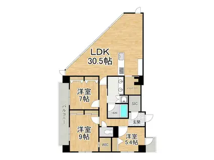 GATO浜大津(3LDK/8階)の間取り写真