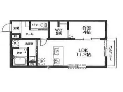 ラシーネ越後山壱番館(1LDK/1階)の間取り写真