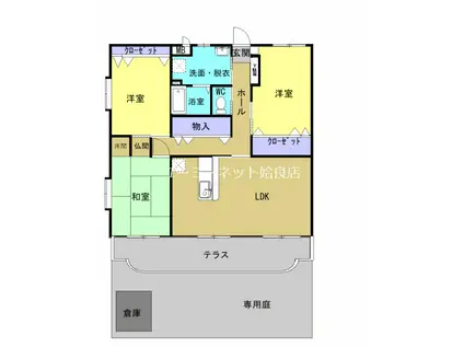 黒木ビル(3LDK/1階)の間取り写真