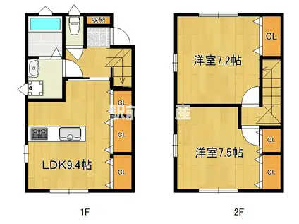 メイゾン新郷(2LDK/1階)の間取り写真