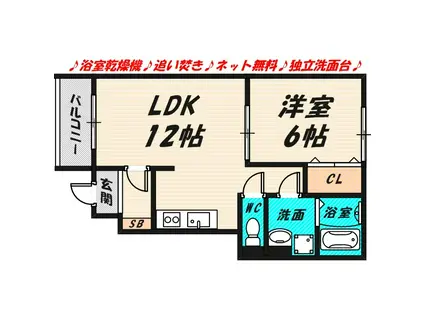 アムール・フェリオ(1LDK/1階)の間取り写真