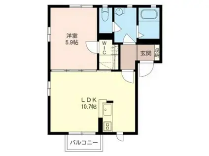 ラウンドパディ―C(1LDK/2階)の間取り写真