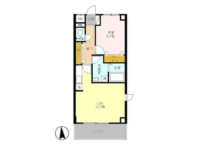 PARK SIDE RESIDENCE(1LDK/2階)の間取り写真