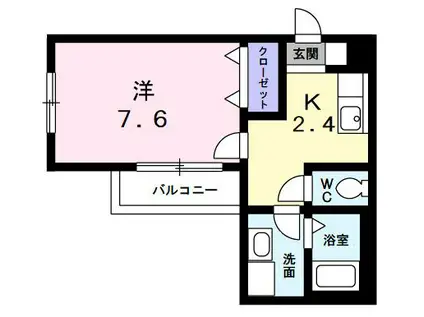 サニーホームハザマ(1K/1階)の間取り写真