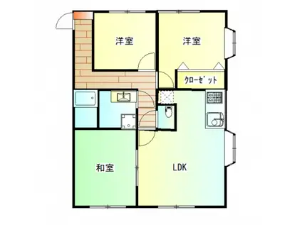 メゾネット緑井(3LDK/4階)の間取り写真