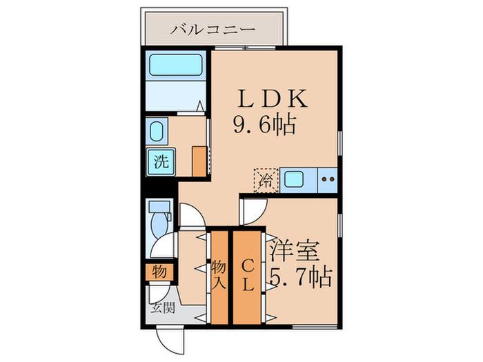 HYGGE伏見(1LDK/1階)の間取り写真