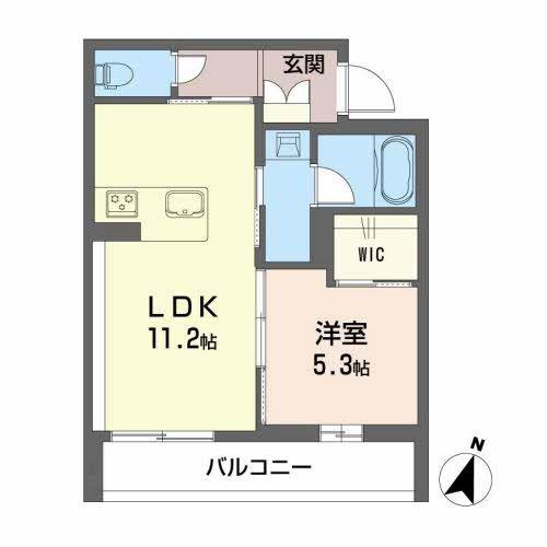 THE HEAVEN(1LDK/3階)の間取り写真
