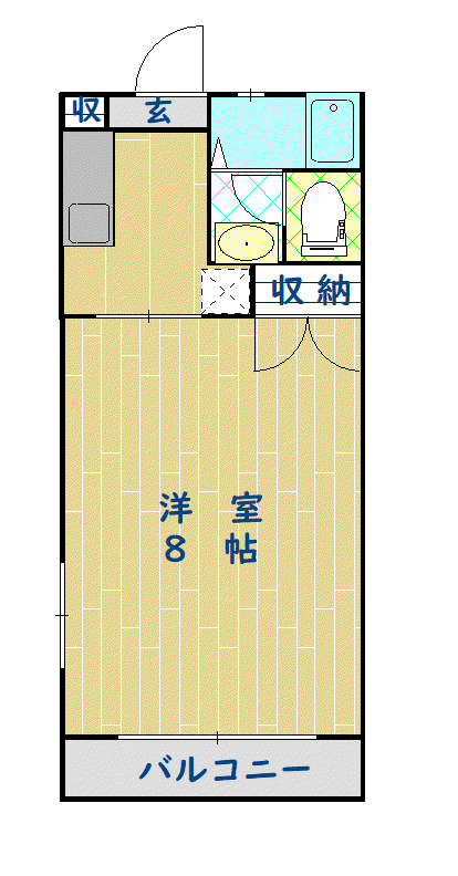 WIND12(1K/1階)の間取り写真