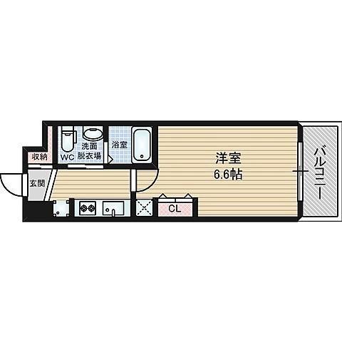 アーデンタワー本町イースト(1K/11階)の間取り写真