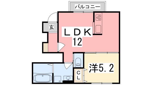 サンサージュ北原(1LDK/1階)の間取り写真