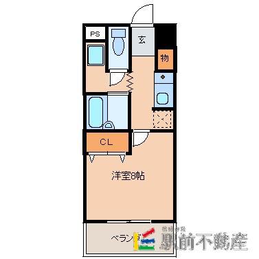 ネバーランドぶどうの樹(1K/3階)の間取り写真