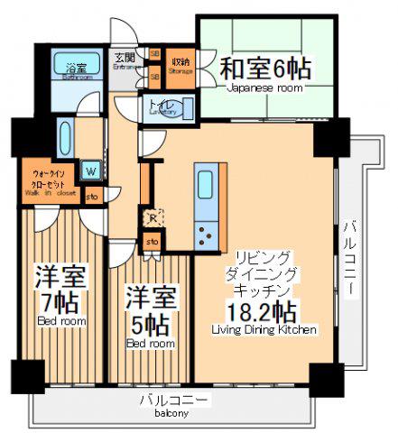 ライオンズタワー相模原ステーショングランデ(3LDK/24階)の間取り写真