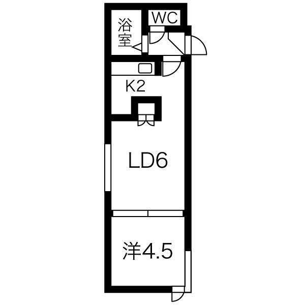 ローヤルハイツ本郷通6(1LDK/3階)の間取り写真