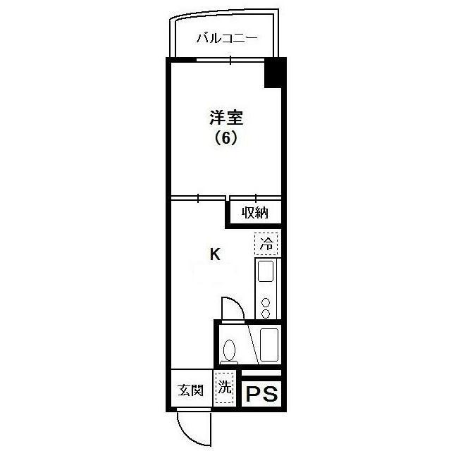 中町武井ビル(1DK/7階)の間取り写真