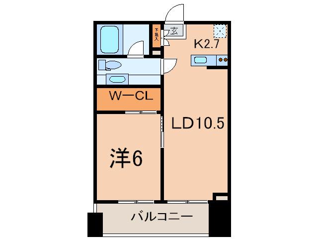 レジディア芝浦KAIGAN(1LDK/3階)の間取り写真