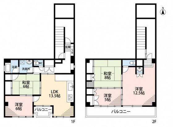 有田ビル(4SLDK/4階)の間取り写真