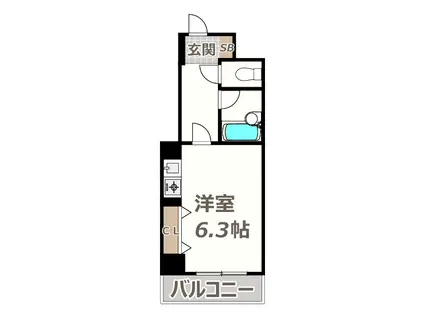 アヴァンセ播磨町(ワンルーム/6階)の間取り写真