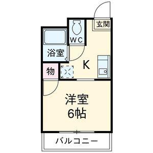 シティハイツ名城I(1K/3階)の間取り写真