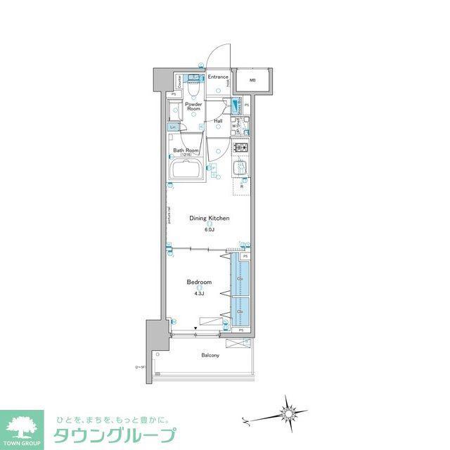 ルフォンプログレ赤羽(1DK/4階)の間取り写真