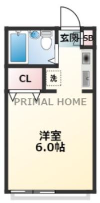 コンポーズ(ワンルーム/2階)の間取り写真