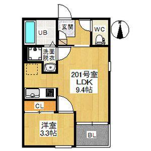 REGALESTシャルマン(1LDK/2階)の間取り写真