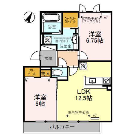 MJUK(2LDK/2階)の間取り写真