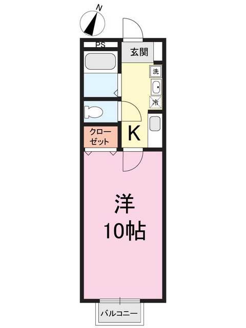 マーヤ小針西(1K/1階)の間取り写真