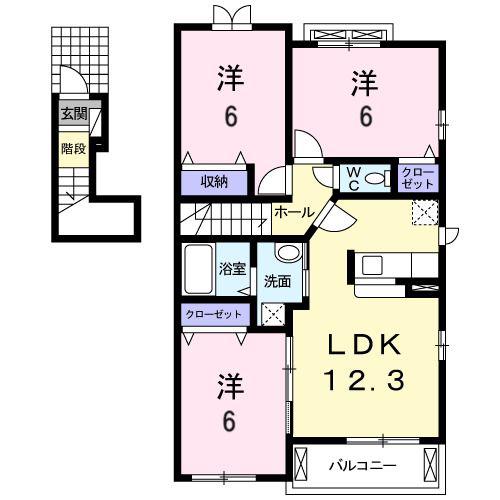 フォーシーズン K(3LDK/2階)の間取り写真