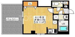 PARK RESIDENCE NISHICHIBA(1K/6階)の間取り写真