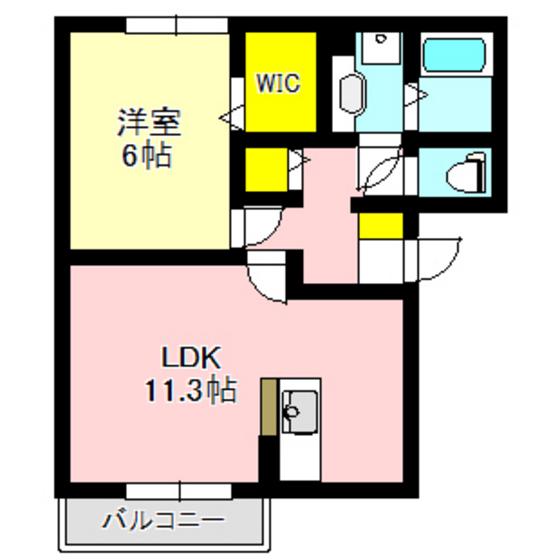 ル・クオーレ(1LDK/1階)の間取り写真