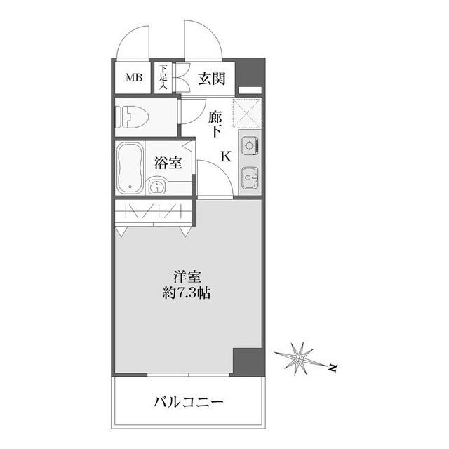 アルシュ住吉(1K/1階)の間取り写真