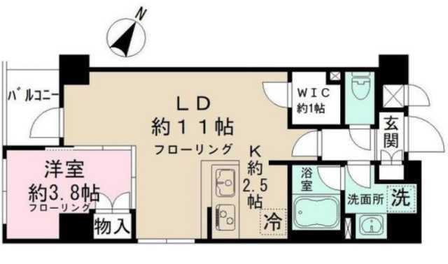 日本橋ルーツ(1LDK/3階)の間取り写真