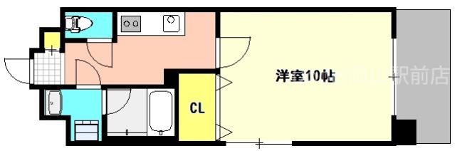 アーバンパレス医大南(1K/4階)の間取り写真