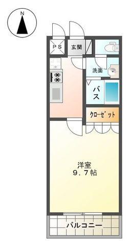プランドールYS II(1K/2階)の間取り写真