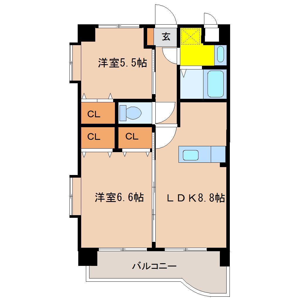 ハーベスト・アイ(2LDK/3階)の間取り写真