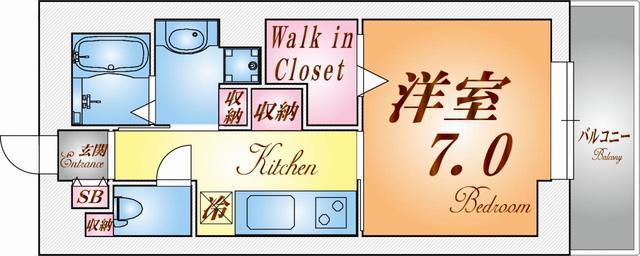 プレディアスタイル神戸垂水(1K/6階)の間取り写真