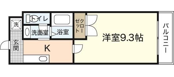 メゾン高取(1K/3階)の間取り写真