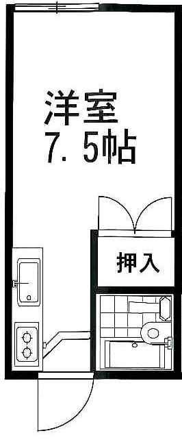 エクセルコート(ワンルーム/1階)の間取り写真