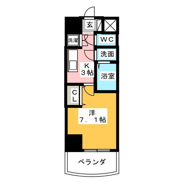 レジデンス浜田(1K/2階)の間取り写真