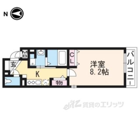 レジデンス プリムローズ(1K/1階)の間取り写真