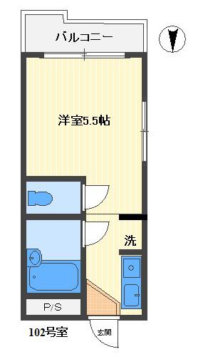 サンハイツ中町(ワンルーム/1階)の間取り写真