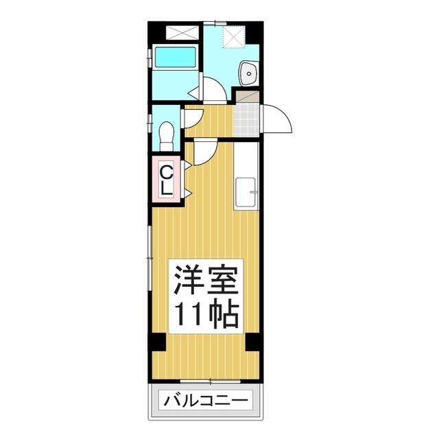 アドヴァンスK(ワンルーム/2階)の間取り写真