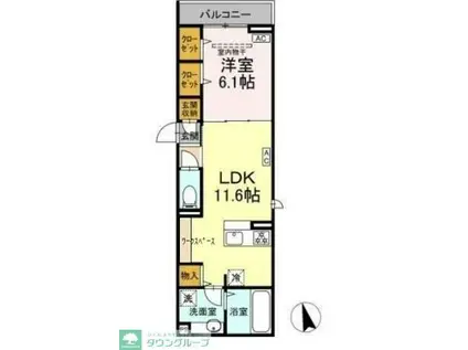 DーASSET小金井本町(1LDK/3階)の間取り写真