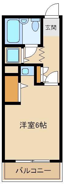 カメリアA(ワンルーム/2階)の間取り写真