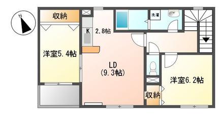 ロータス(2LDK/2階)の間取り写真