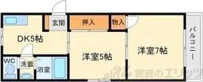 メゾン江坂(2DK/4階)の間取り写真