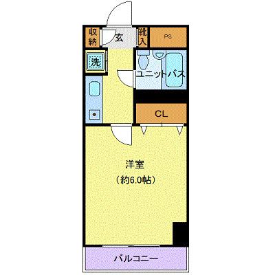 ラカータ川越(1K/1階)の間取り写真