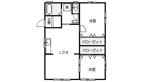 ガーデンウォールA(2LDK/1階)の間取り写真
