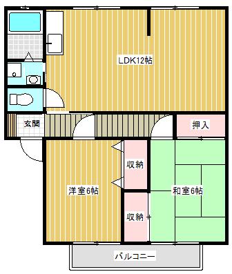 パストラルA(2LDK/1階)の間取り写真