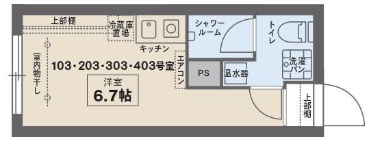 COCOFLAT西荻窪(ワンルーム/2階)の間取り写真